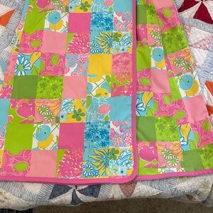 Lilly Pulitzer patchwork REVERSIBLE skirt AS IS small stain only on one side